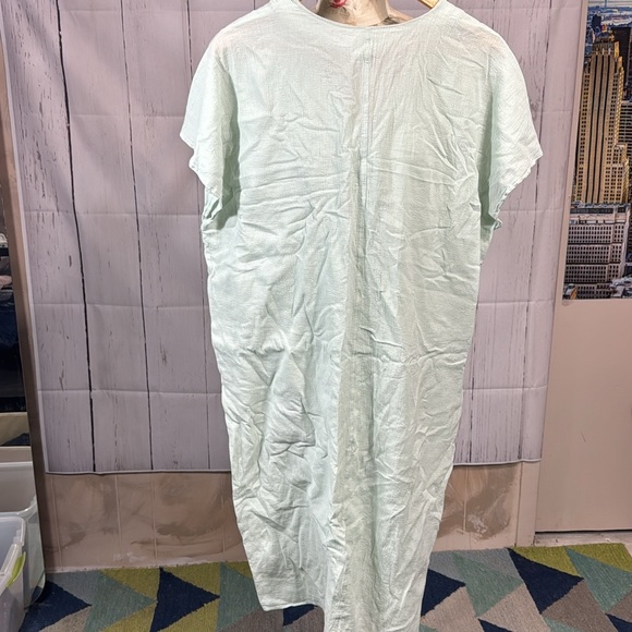 482.H&M V-neck Kaftan Dress Mint Green Size XS - Picture 5 of 6